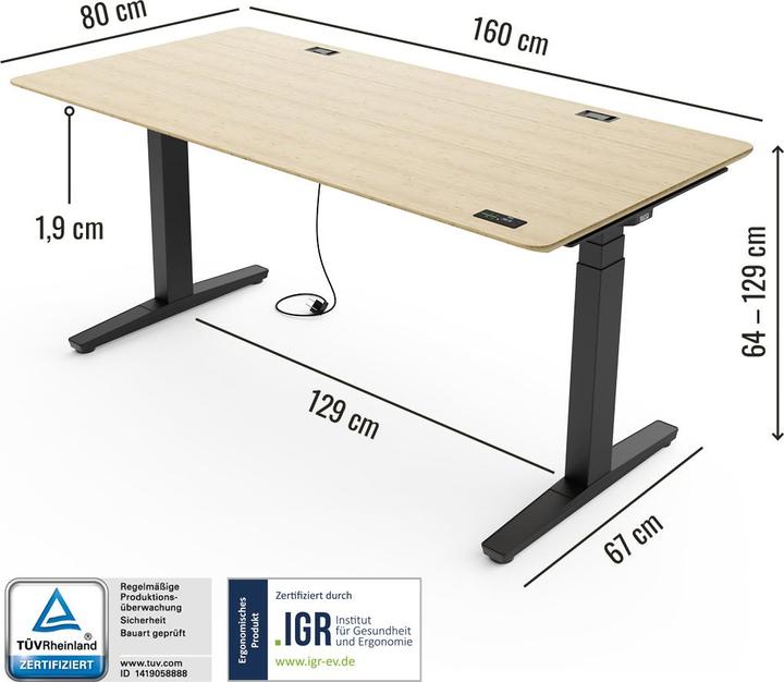 Produktbild Yaasa Desk Expert (160 x 80 cm)