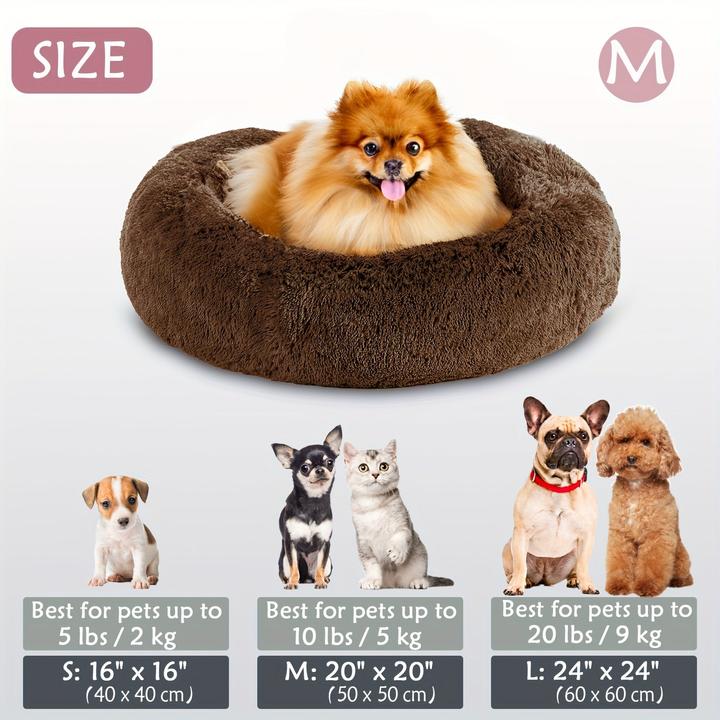 Actual product image Alopini Soothing Dog & Cat Bed, Donut Cuddler Warming Cosy Soft Round Bed (Dog, Cat)