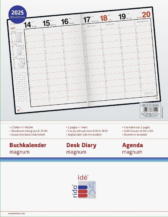 Actual product image Rido Idé Book calendar model magnum (2025) (Hardcover, German)