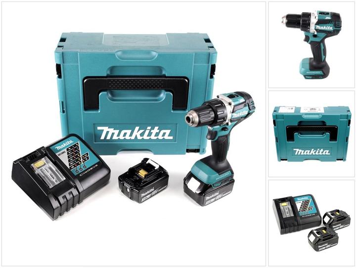 Produktbild Makita DDF 484 RFJ Akku Bohrschrauber brushless 18V 54Nm + 2x Akkus 3,0Ah + Ladegerät im Makpac (Akkubetrieb)