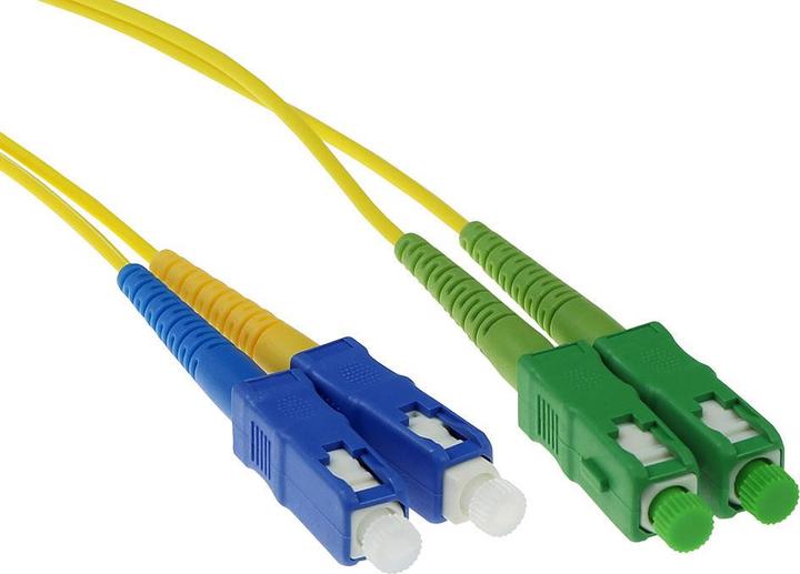 Immagine prodotto 15 metri di cavo patch LSZH monomodale 9/125 OS2 in fibra duplex con connettori SC/APC e SC/PC (CAT7, 15 m)