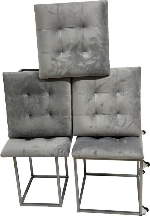 Produktbild Go Gift Puff-Transformator 5in1 - 5 Hocker in 1 Pouffe grauer Samt