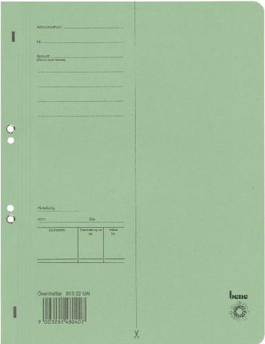 Actual product image Bene Eyelet binder Manila cardboard DIN A4 235 mm x 305 mm Green (A4, 1 x)