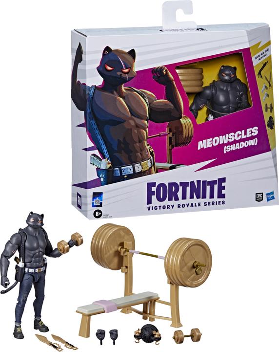 Produktbild Fortnite Hasbro Victory Royale Series Meowscles (Shadow), 15 cm grosse Action-Figur mit Accessoires
