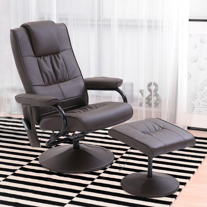 Produktbild Swisshandel24 Massagesessel mit Hocker, Drehbares Relaxsessel mit Massagefunktion, Elektrisches Fernsehsessel mit