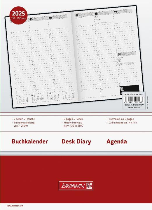 Produktbild Buchkalender Modell 781 (2025) (A4, Französisch, Englisch, Italienisch, Deutsch)