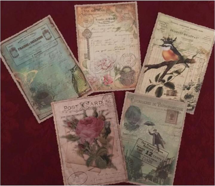 Actual product image Pappnoptikum Postcard Vintage Rose (with mica) (50 pcs.)