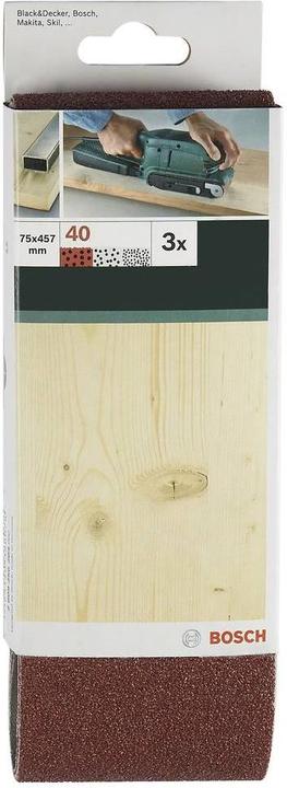 Produktbild Bosch Zubehör 3tlg. Schleifband-Set für Bandschleifer, rote Qualität K = 60, 80, 100 (60, 80)