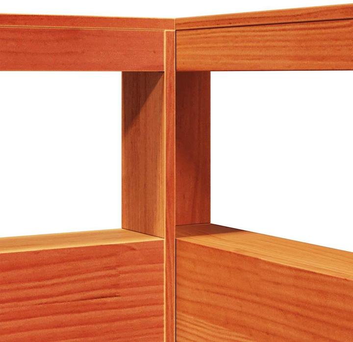 Actual product image VidaXL Headboard with bookcase L-shaped wax brown 80 cm solid wood