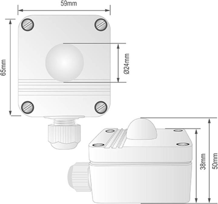 Produktbild B+B Thermo-Technik B + B Thermo-Technik 0555 3001 Lichtsensor 1 St. 12 - 24 V/DC (L x B x H) 65 x 59 x 38mm