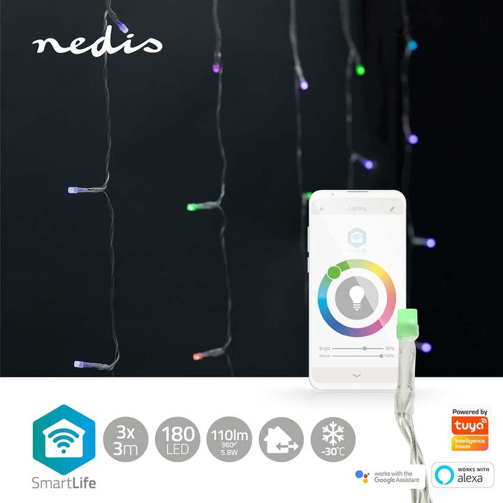 Actual product image Nedis SmartLife Decorative LED | Wi-Fi | RGB | 180 LED's | 3 m | Android™ / IOS (0.20 m)
