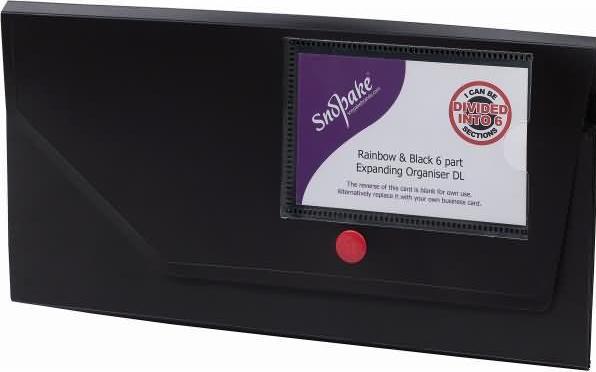 Produktbild Snopake Fächermappe DINlang 16 Fächer mit Step Index Regenbogen schwarz (1 x)