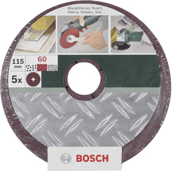 Produktbild Bosch Zubehör 12tlg. Fiberschleifscheiben-Set für Winkelschleifer, Korund D = 115 mm K = 36-100 12 Stck. (36, 60, 100)