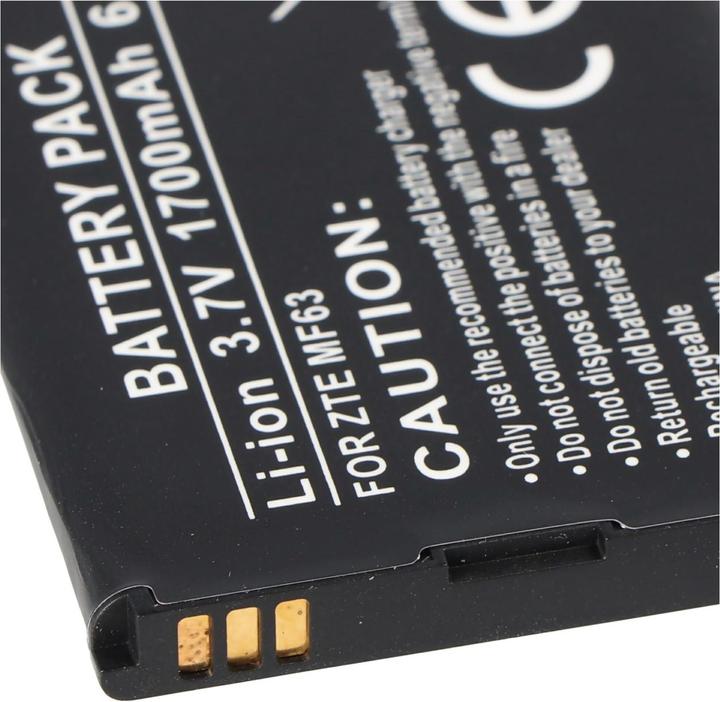 Actual product image AccuCell Battery for ZTE MF63 (Device specific, 1700 mAh)