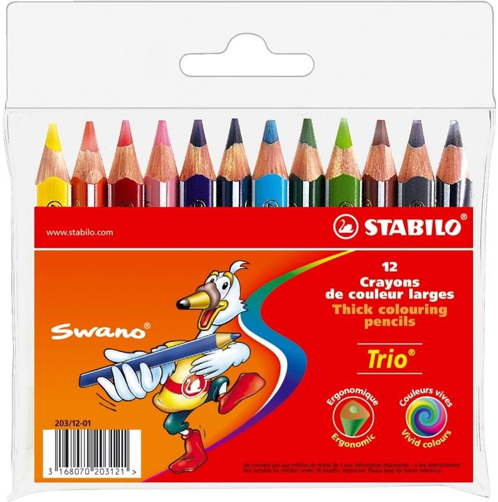 Produktbild STABILO Trio dick kurz Dreikant-Buntstift (Mehrfarbig, 12 x)