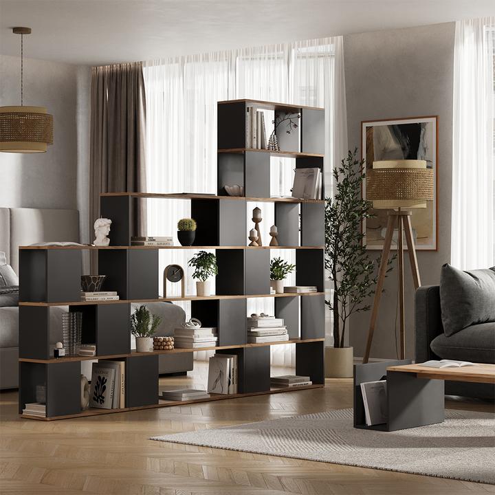 Actual product image Vichy Raumteiler Eneos, Anthrazit/Goldkraft Eiche, 60 x 94 cm