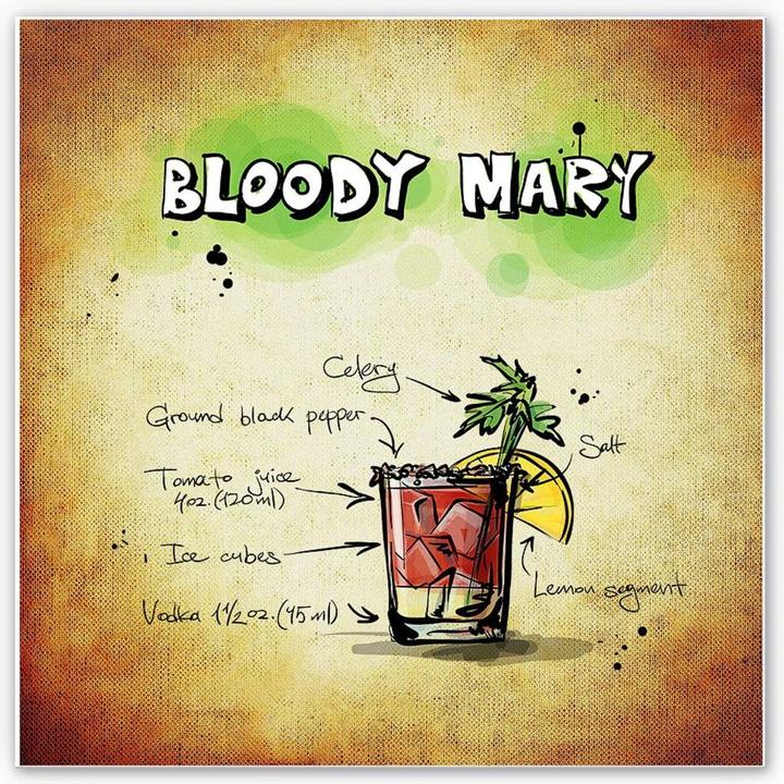 Image du produit Trenddeko Bloody Mary - Recette (40 x 40 cm)