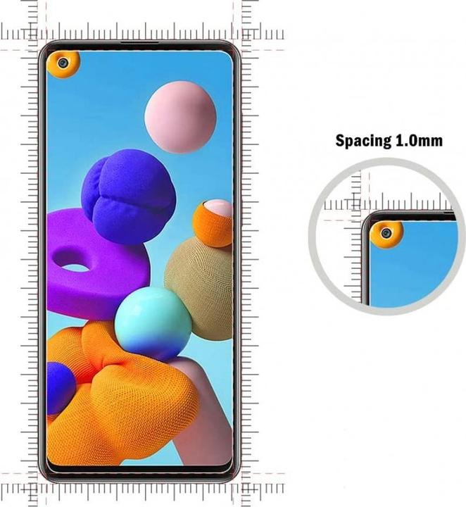 Actual product image Screenguard Samsung Galaxy A21s bulletproof glass protective film Case Friendly Design (1 Piece, Samsung Galaxy A21s)