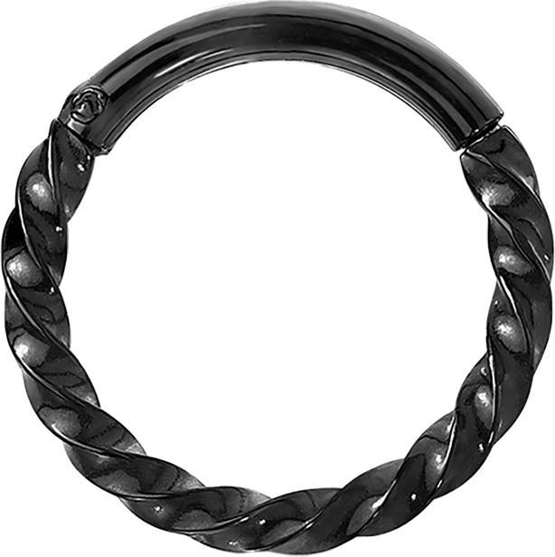 Produktbild Star Piercing Micro Segmentring klappbar geflochten schwarz (Chirurgenstahl 316L, ohne Messing)