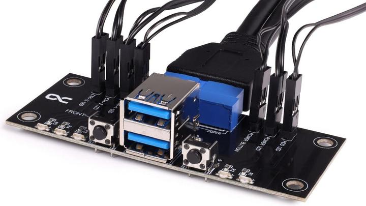 Produktbild Alphacool ES Front I/O-Panel mit USB 3.0 und Kabelsatz f??r Servergeh??use