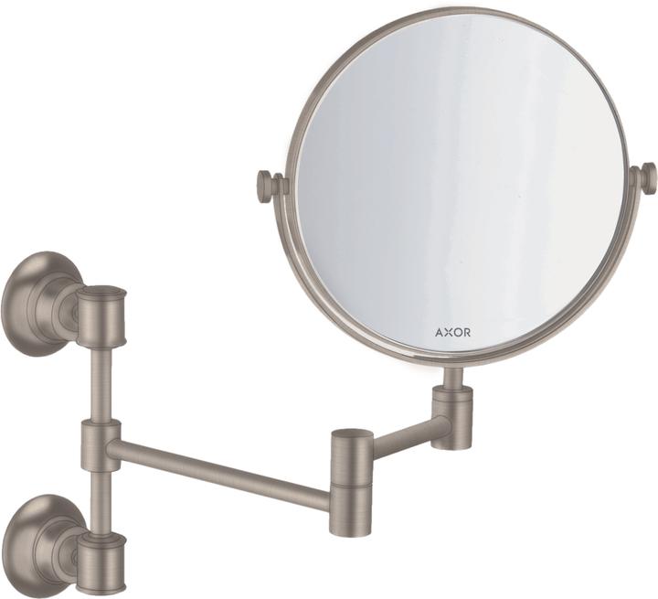 Actual product image Axor MONTREUX wall-mounted shaving mirror brushed nickel