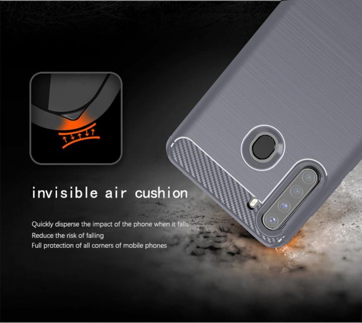 Immagine prodotto Cadorabo TPU Ultra sottile in acciaio inossidabile al carbonio Combi Cover (Samsung Galaxy A21)