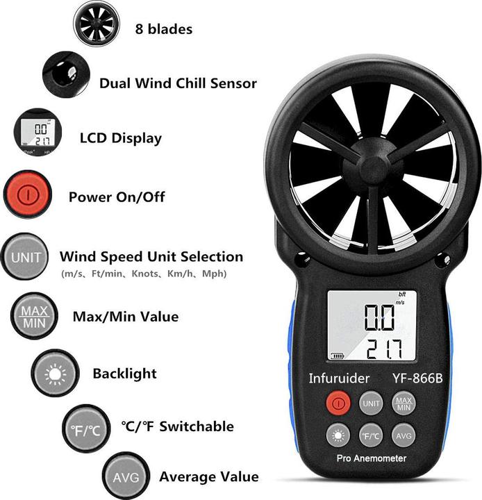 Produktbild Infurider Digital Anemometer YF-866B 1.866B