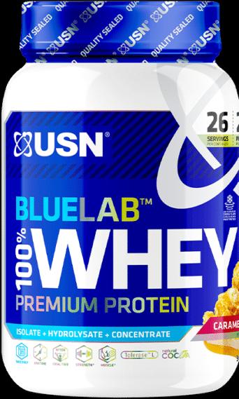 Actual product image USN Blue Lab 100% Whey Protein (Caramel popcorn, 1 pcs., 908 g)