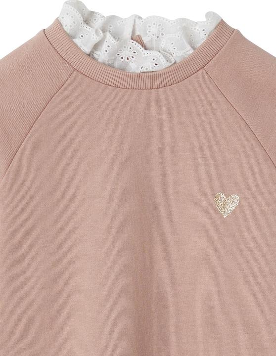 Actual product image Vertbaudet Girls' sweat dress with eyelet embroidery on the collar (86)