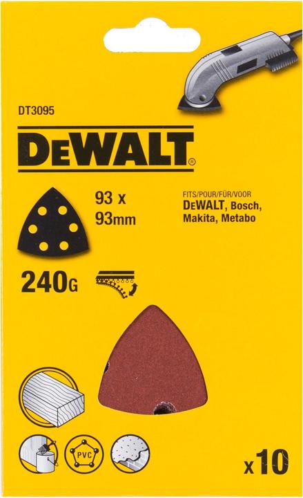 Produktbild DeWalt DreieckSchleifpapier Klettfix (240)