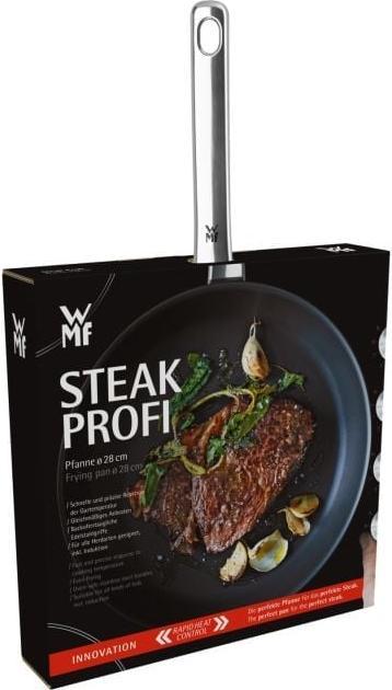Produktbild WMF Pfanne Bratpfanne 28cm Steak Profi Mehrschichtmaterial beschichtet Induktion (28 cm, Bratpfanne, Edelstahl)
