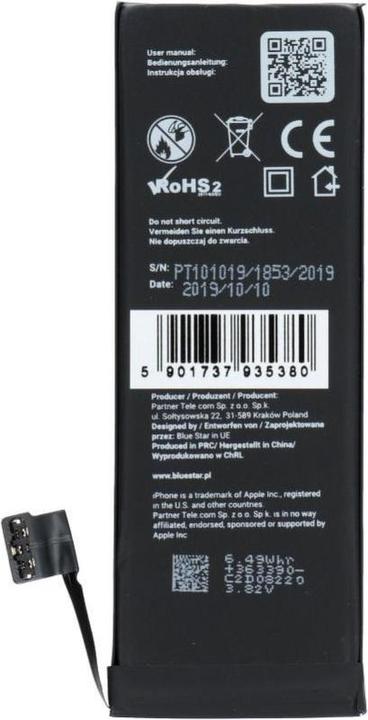 Actual product image Partner Telecom Battery Blue Star BLUE STAR HQ battery for IPHONE 5C 1510 mAh