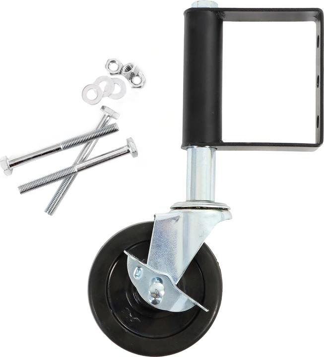 Produktbild Wiltec Torrolle bis 100kg Bremse Schiebetorrolle Gummirad Laufrolle Schiebetor