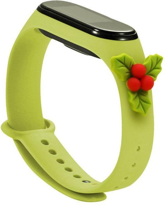 Actual product image Hurtel Strap Xmas Wristband for Xiaomi Mi Band 4 / Mi Band 3 Christmas Silicone Strap Bracelet Green (Mistl (Mi Volume 3)