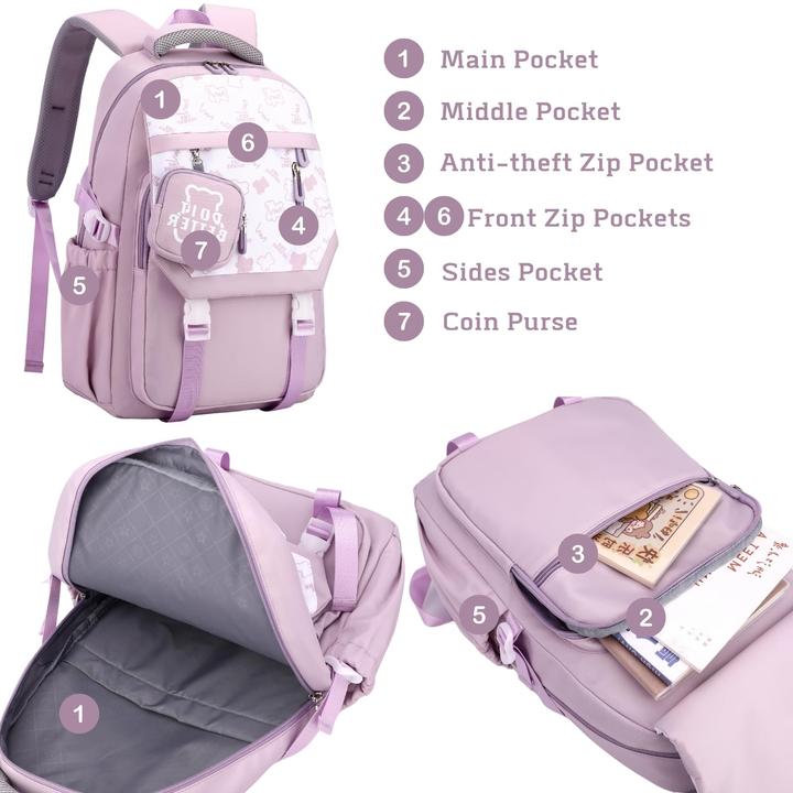 Actual product image Only-Bags.Store School backpack School bags for teenagers Waterproof backpack Lightweight school bags for teenagers