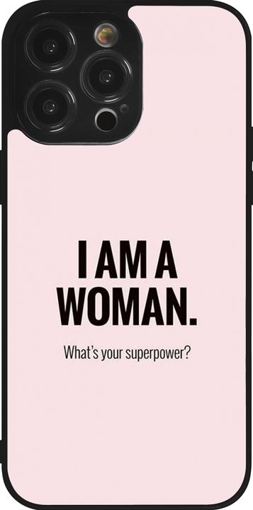 Actual product image PhoneLook Coque Silicone rigide noir I am a woman (Apple iPhone 14 Pro Max)