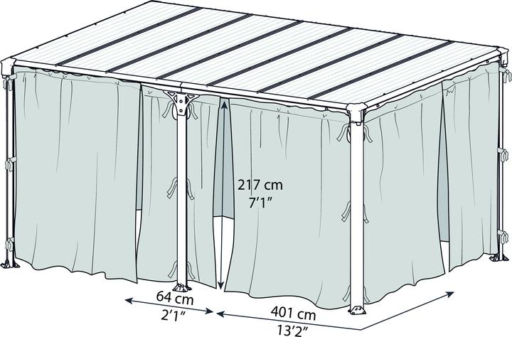 Image du produit Palram Rideaux pour Milano 3 x 4.3 (465 cm, 217 cm)