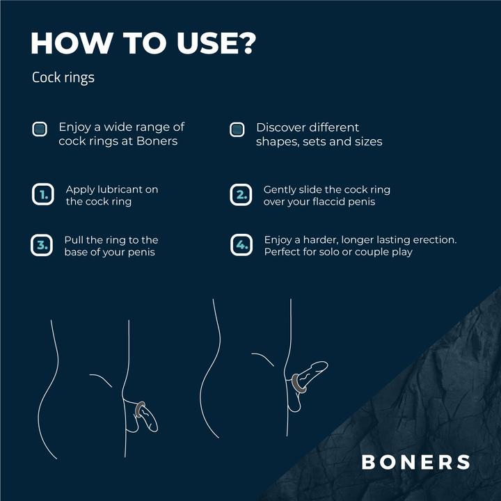 Actual product image Boners Large penis ring set (4 cm)