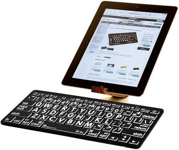 Actual product image Logickeyboard XL-Print White on Black dt. (PC/BT) (DE, Cable)