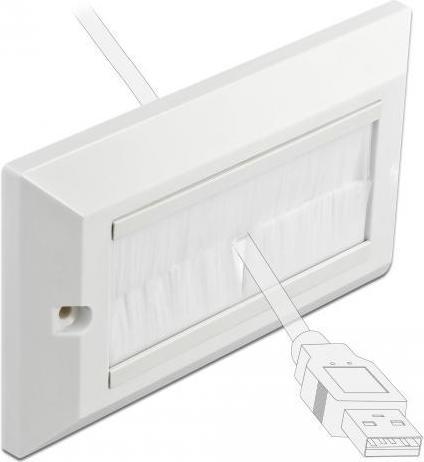 Delock Cable Management Cover 146 x 86 mm with white Brush Strips