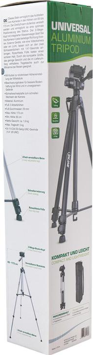 Produktbild InLine Stativ für Digitalkameras und Videokameras, Aluminium, schwarz, Höhe max. 1,73m (Metall)