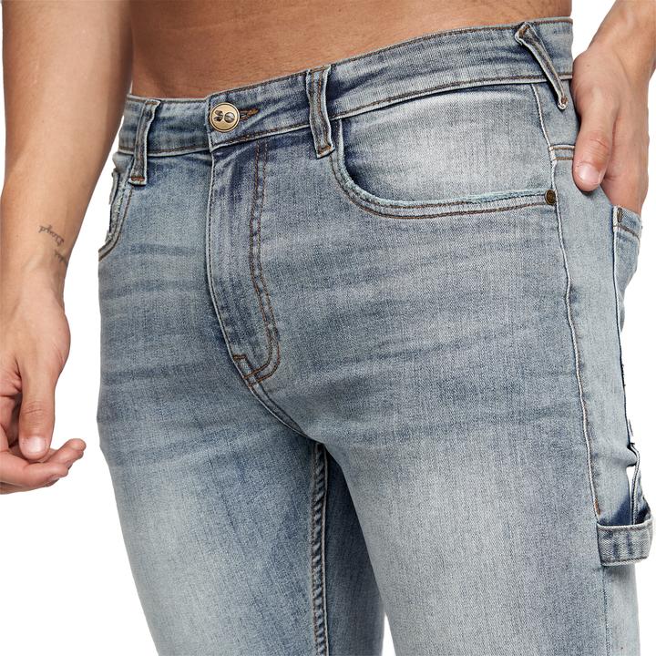 Actual product image Crosshatch Mens Carpenter Denim Vintage Shorts (36)