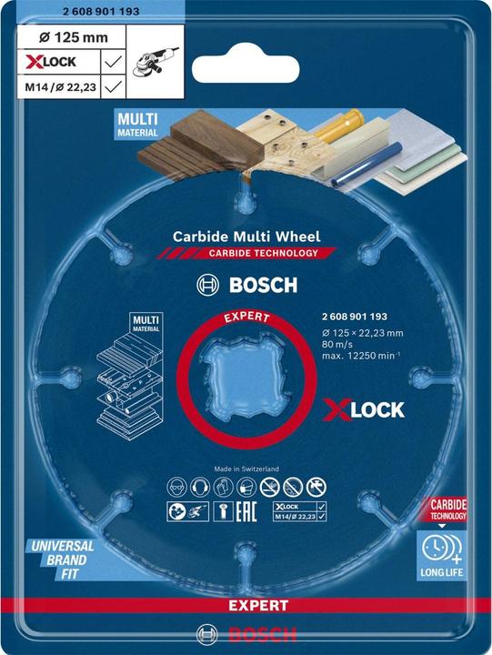 Produktbild Bosch Professional Zubehör EXPERT Carbide Multi Wheel X-LOCK Trennscheibe, 125 mm, 22,23 mm