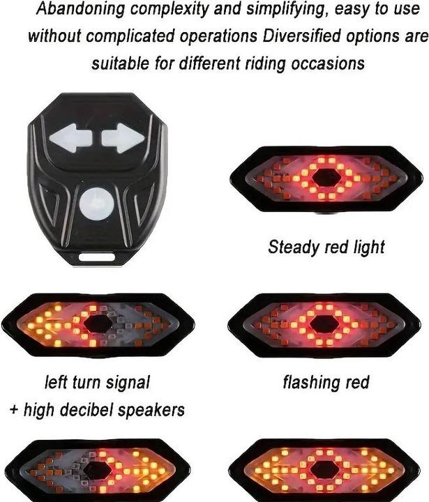 Actual product image Cbx Fahrrad-Rücklicht mit Blinker, Fahrradlicht mit Blinker, Fahrradblinker