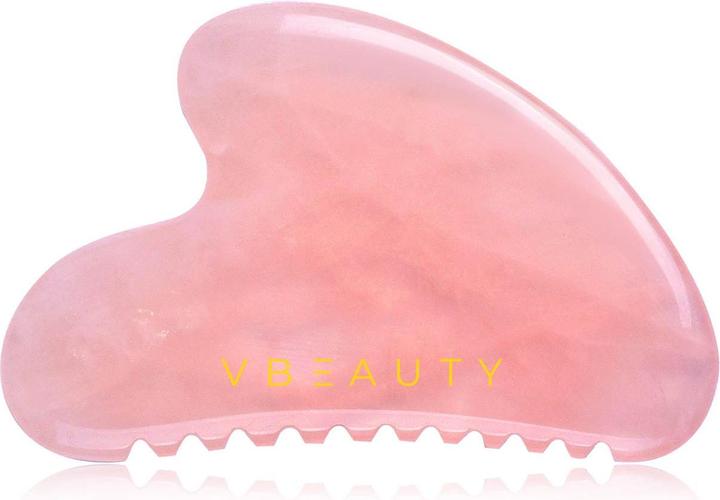 VBEAUTY Tools - Gua Sha Rose Quartz with Teeth