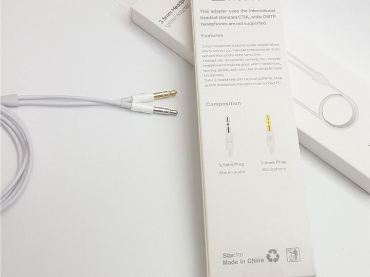 Produktbild PowerGuard Mikrofon Kopfhörer CTIA Headset Splitter Adapter Dual 3.5mm