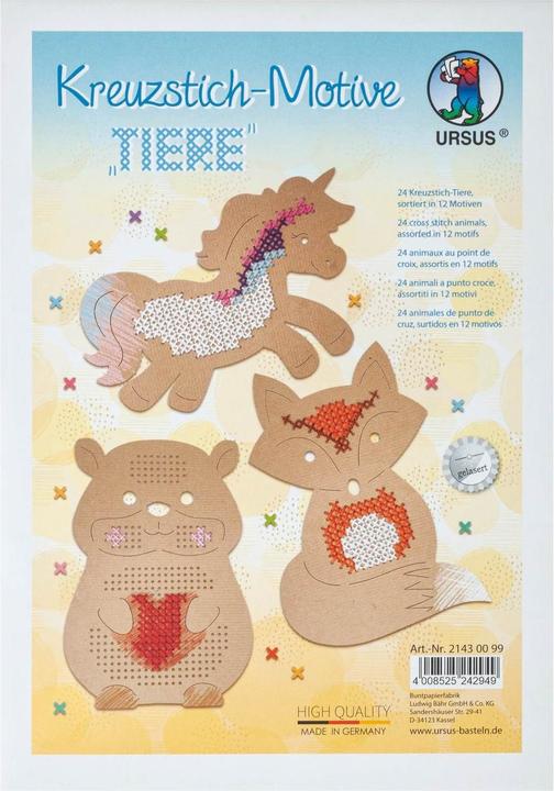 Produktbild Ursus Stickset Kreuzstich Tiere 12 Motive
