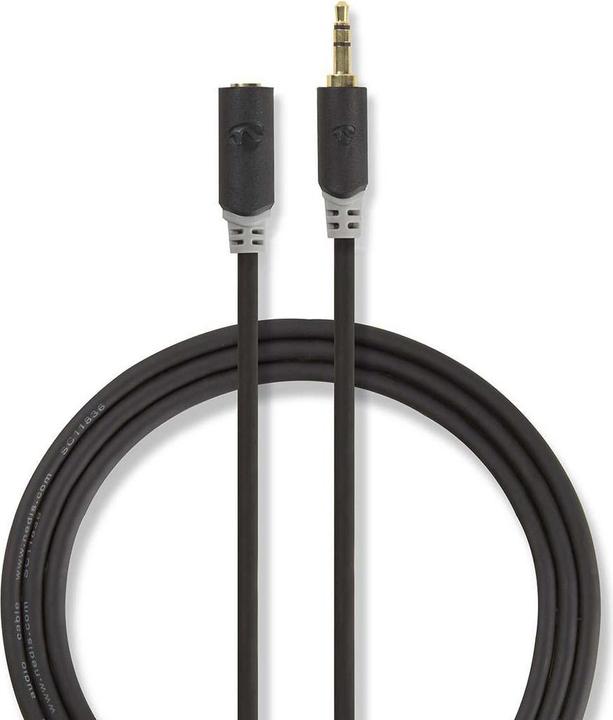 Actual product image Nedis 3.5 mm stereo audio cable with 3 jacks (2 m, 3.5mm jack (AUX))