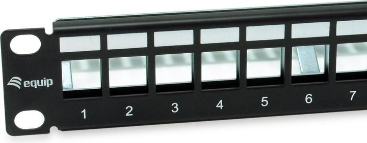 Actual product image equip Patch panel 12x RJ45 Cat6A 10" FTP 1U Premium black