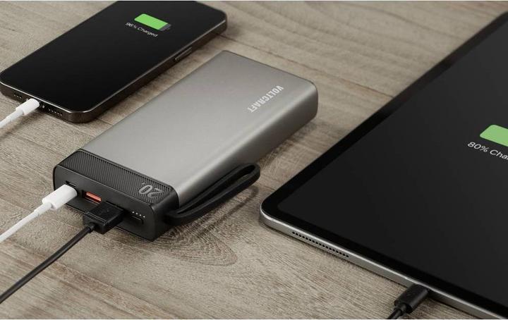 Immagine prodotto Voltcraft PB-20-PD3.0 Powerbank 20000 mAh Power Delivery LiPo Grigio-Nero (20000 mAh, 74 Wh)